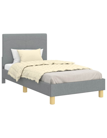 Struttura letto bambini con testata Grigio chiaro 80 x 160 cm