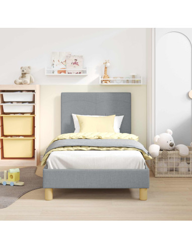 Struttura letto bambini con testata Grigio chiaro 80 x 160 cm