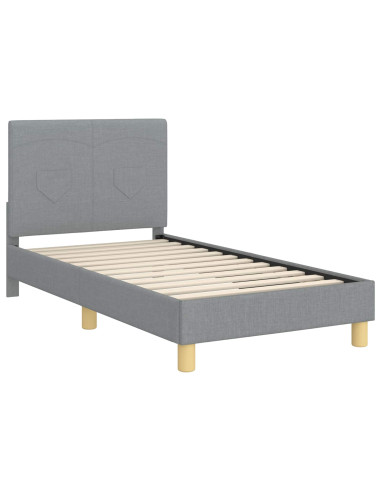 Struttura letto bambini con testata Grigio chiaro 80 x 160 cm