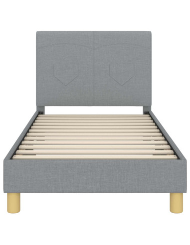 Struttura letto bambini con testata Grigio chiaro 80 x 160 cm