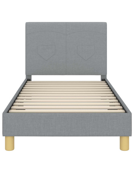 Struttura letto bambini con testata Grigio chiaro 80 x 160 cm