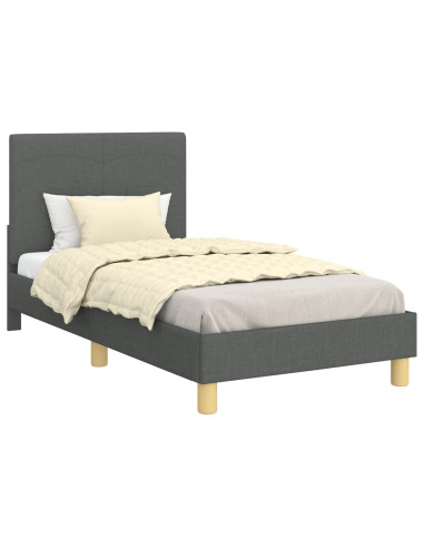 Struttura letto bambini con testata Grigio scuro 80 x 160 cm