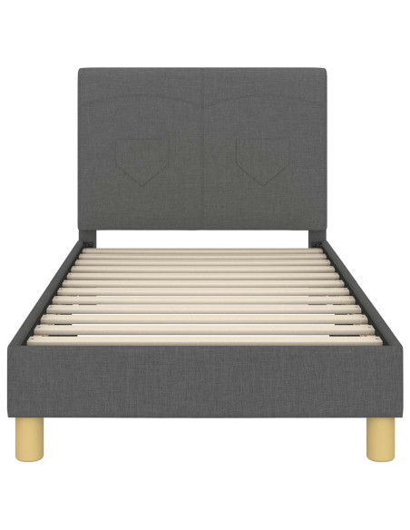 Struttura letto bambini con testata Grigio scuro 80 x 160 cm