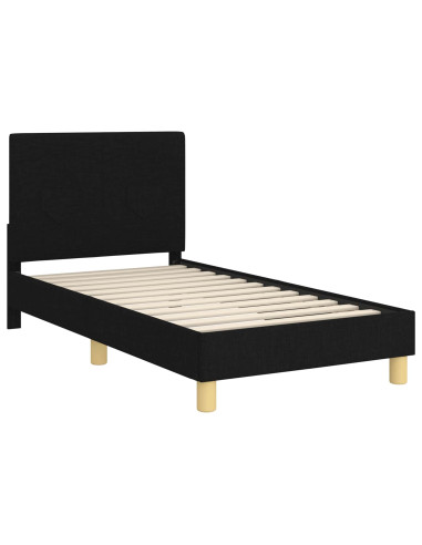 Struttura letto bambini con testata Nero 80 x 160 cm Tessuto