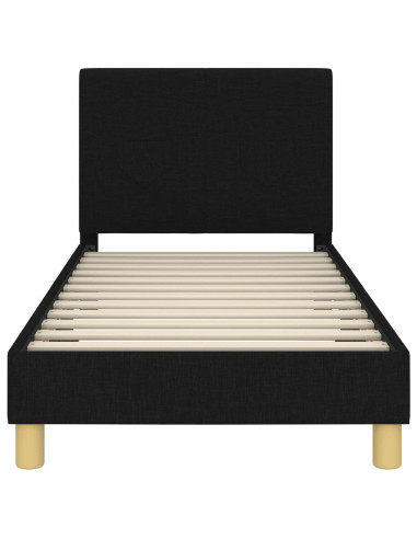 Struttura letto bambini con testata Nero 80 x 160 cm Tessuto