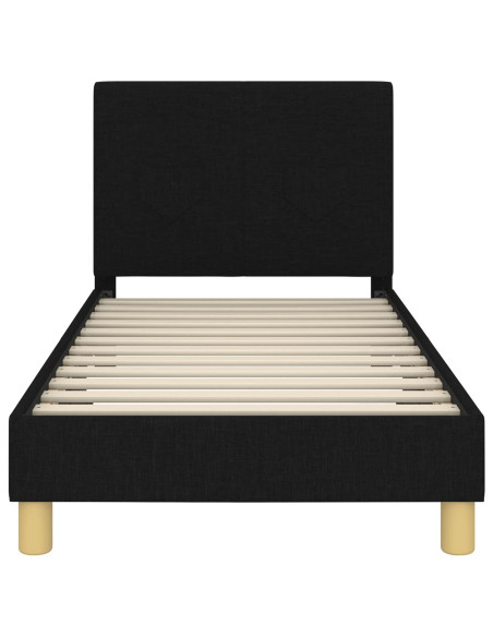 Struttura letto bambini con testata Nero 80 x 160 cm Tessuto