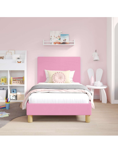 Struttura letto bambini con testata Rosa 80 x 160 cm Tessuto