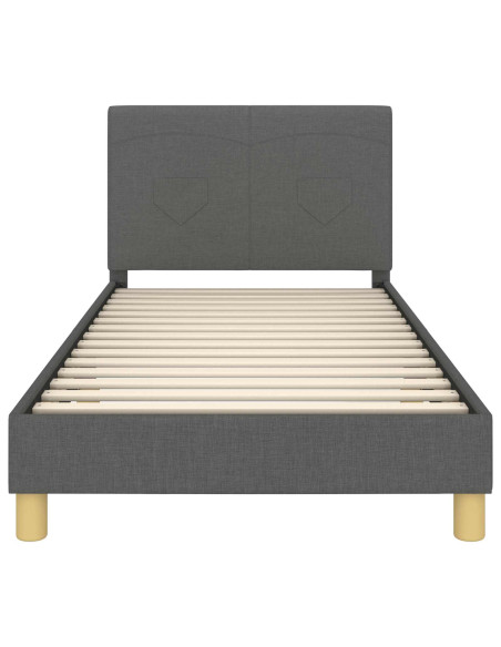 Struttura letto bambini con testata Grigio scuro 80 x 200 cm
