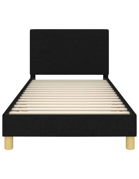 Struttura letto bambini con testata Nero 80 x 200 cm Tessuto