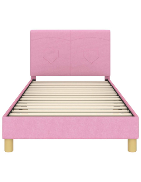 Struttura letto bambini con testata Rosa 80 x 200 cm Tessuto