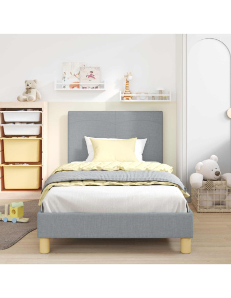 Struttura letto bambini con testata Grigio chiaro 90 x 200 cm