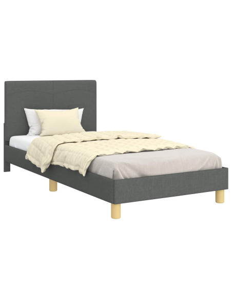 Struttura letto bambini con testata Grigio scuro 90 x 200 cm