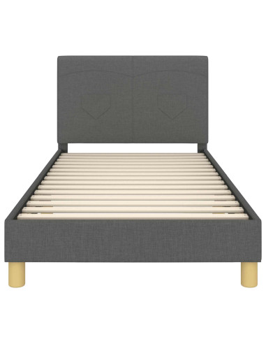 Struttura letto bambini con testata Grigio scuro 90 x 200 cm