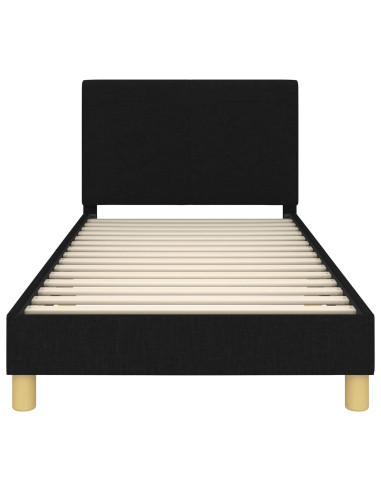 Struttura letto bambini con testata Nero 90 x 200 cm Tessuto