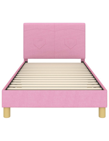 Struttura letto bambini con testata Rosa 90 x 200 cm Tessuto