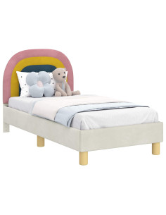 Struttura letto per bambini con testata Crema 70 x 140 cm 2
