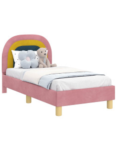 Struttura letto per bambini con testata Rosa 70 x 140 cm 2