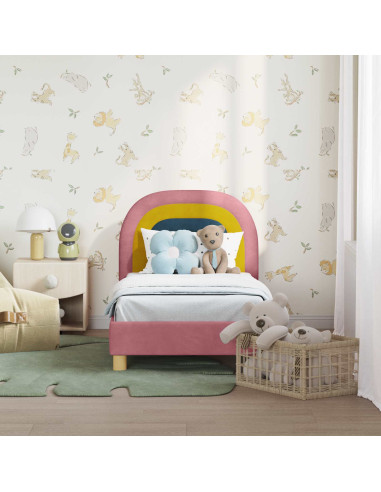 Struttura letto per bambini con testata Rosa 70 x 140 cm