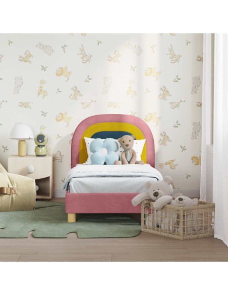 Struttura letto per bambini con testata Rosa 70 x 140 cm