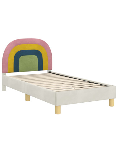 Struttura letto bambini con testata Crema 80 x 160 cm Velluto