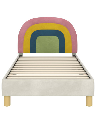 Struttura letto bambini con testata Crema 80 x 160 cm Velluto