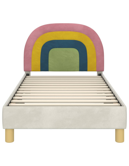 Struttura letto bambini con testata Crema 80 x 160 cm Velluto