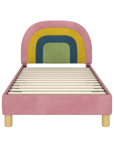 Struttura letto bambini con testata Rosa 80 x 160 cm Velluto