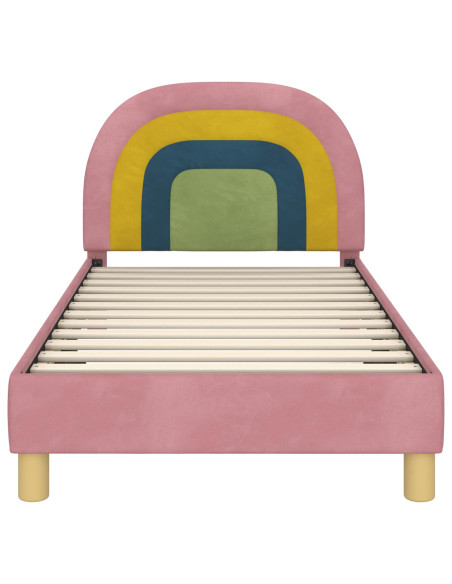 Struttura letto bambini con testata Rosa 80 x 160 cm Velluto