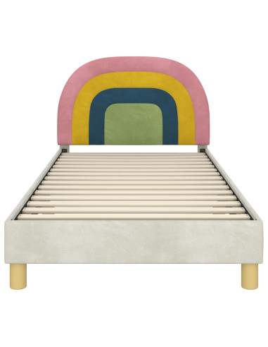Struttura letto bambini con testata Crema 80 x 200 cm Velluto