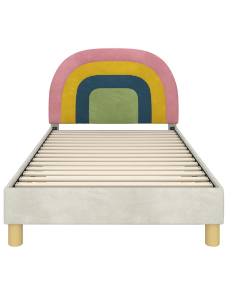 Struttura letto bambini con testata Crema 90 x 200 cm Velluto