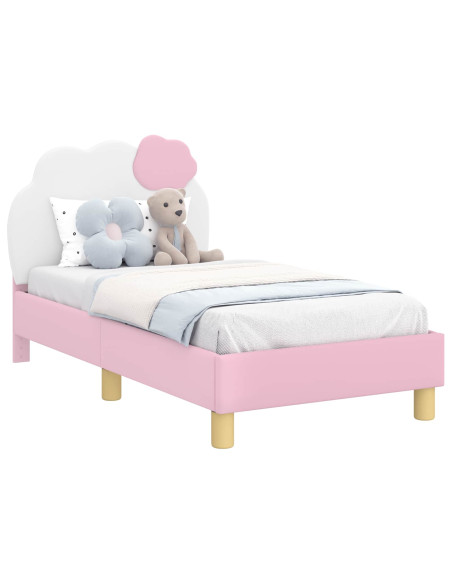 Struttura letto per bambini con testata Rosa 70 x 140 cm PU
