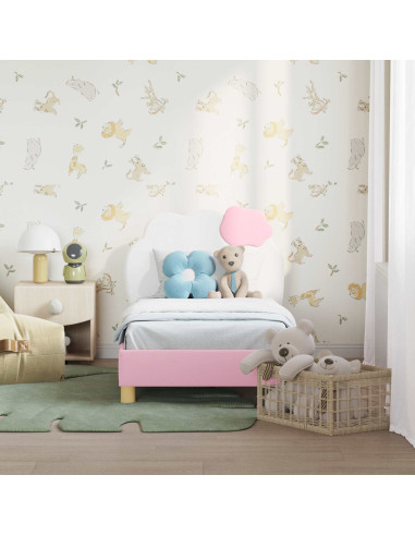 Struttura letto per bambini con testata Rosa 70 x 140 cm PU