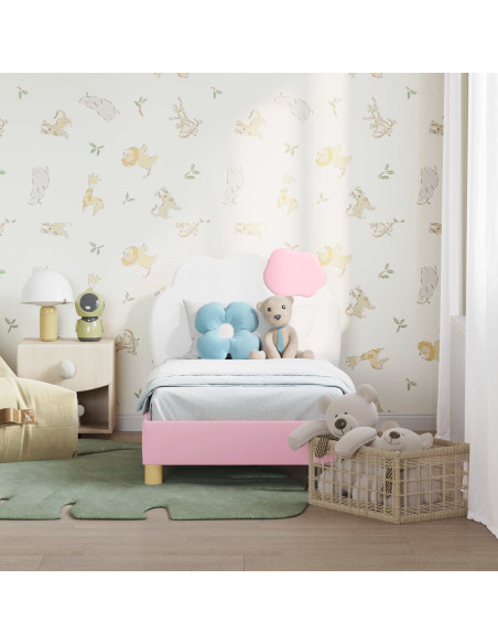Struttura letto per bambini con testata Rosa 70 x 140 cm PU