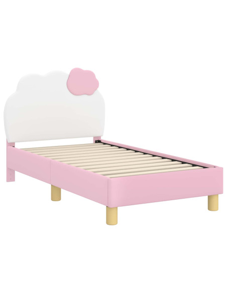 Struttura letto per bambini con testata Rosa 70 x 140 cm PU