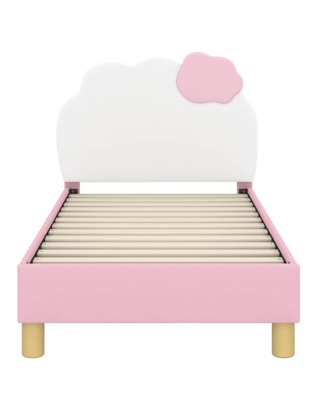 Struttura letto per bambini con testata Rosa 70 x 140 cm PU