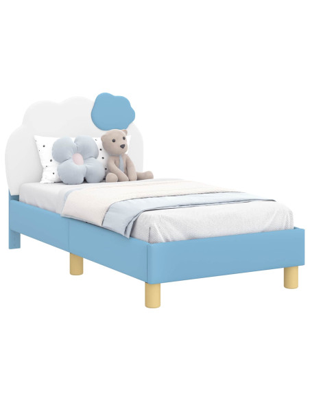 Struttura letto per bambini con testata Blu 70 x 140 cm PU