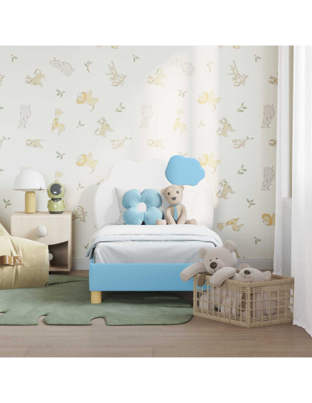 Struttura letto per bambini con testata Blu 70 x 140 cm PU