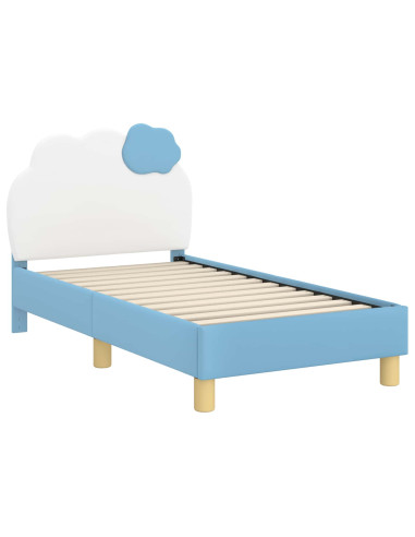 Struttura letto per bambini con testata Blu 70 x 140 cm PU