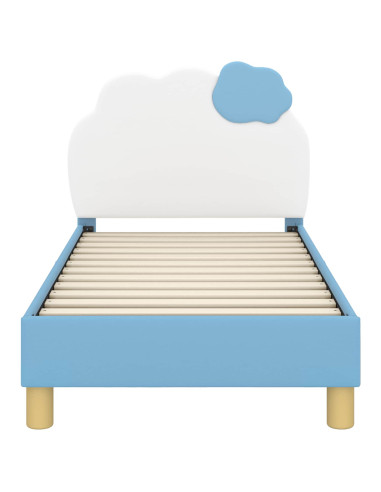 Struttura letto per bambini con testata Blu 70 x 140 cm PU