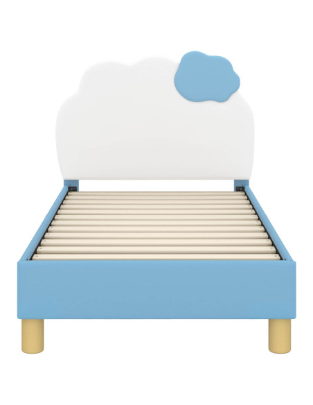 Struttura letto per bambini con testata Blu 70 x 140 cm PU