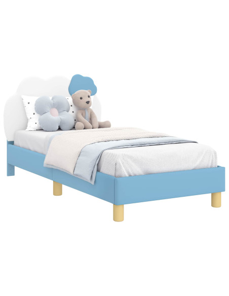 Struttura letto bambini con testata Blu 80 x 160 cm PU