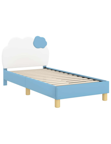 Struttura letto bambini con testata Blu 80 x 160 cm PU
