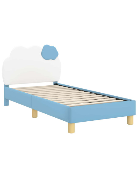 Struttura letto bambini con testata Blu 80 x 160 cm PU