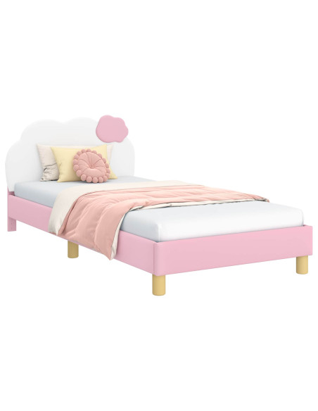 Struttura letto bambini con testata Rosa 80 x 200 cm PU