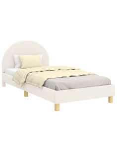 Struttura letto bambini con testata Crema 80 x 200 cm 2