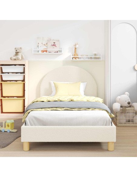 Struttura letto bambini con testata Crema 80 x 200 cm