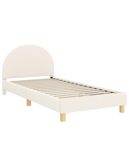 Struttura letto bambini con testata Crema 80 x 200 cm