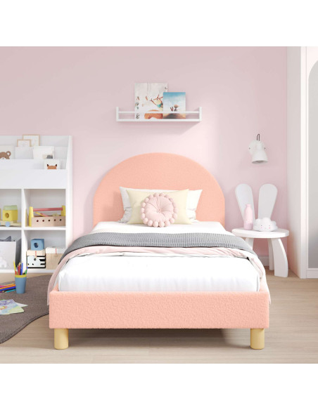 Struttura letto bambini con testata Rosa 80 x 200 cm