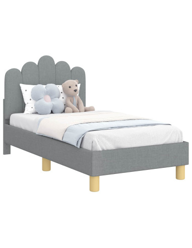 Struttura letto per bambini con testata Grigio chiaro Tessuto