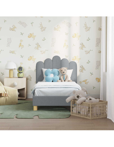 Struttura letto per bambini con testata Grigio chiaro Tessuto
